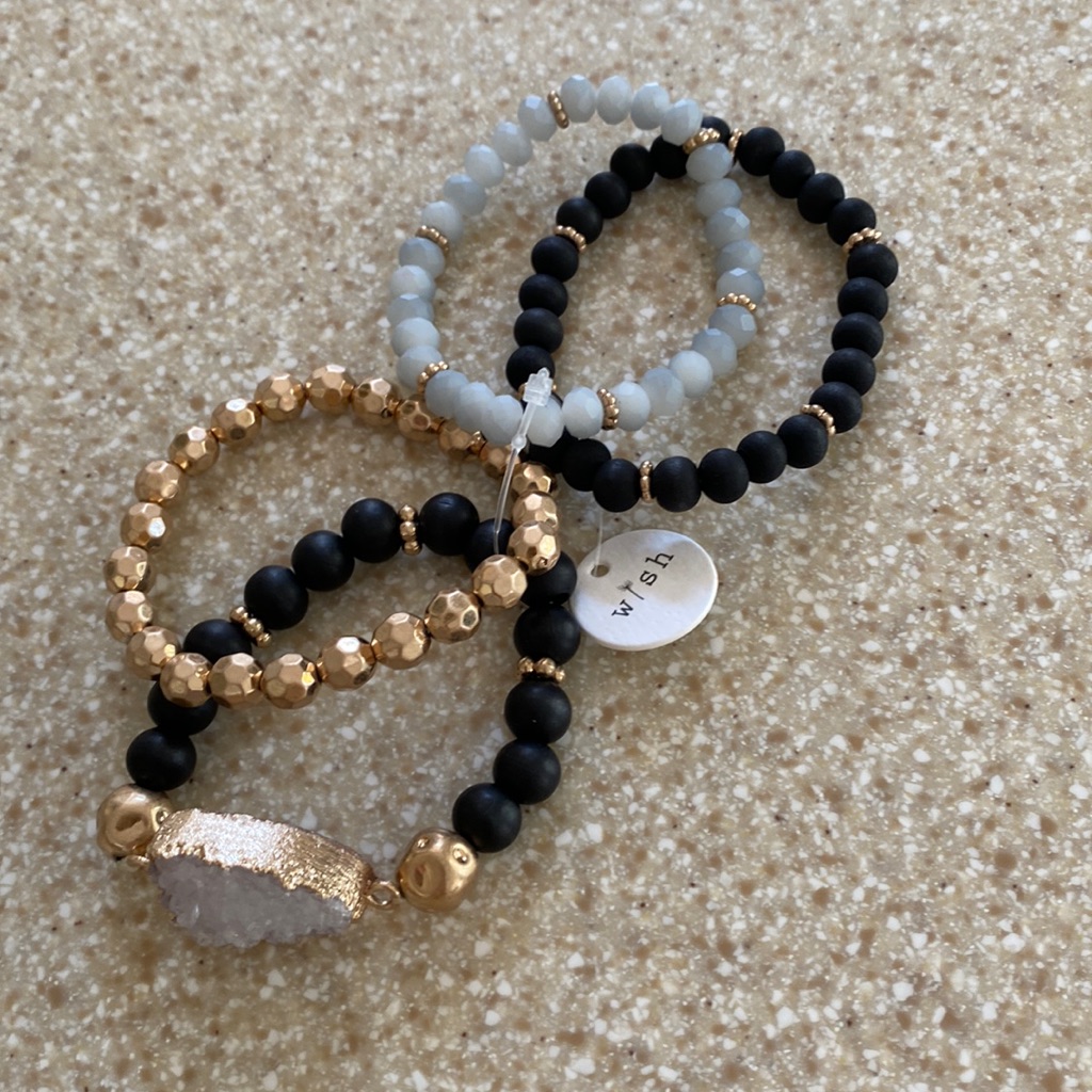 Set Of Four Stretch Assorted Bracelets